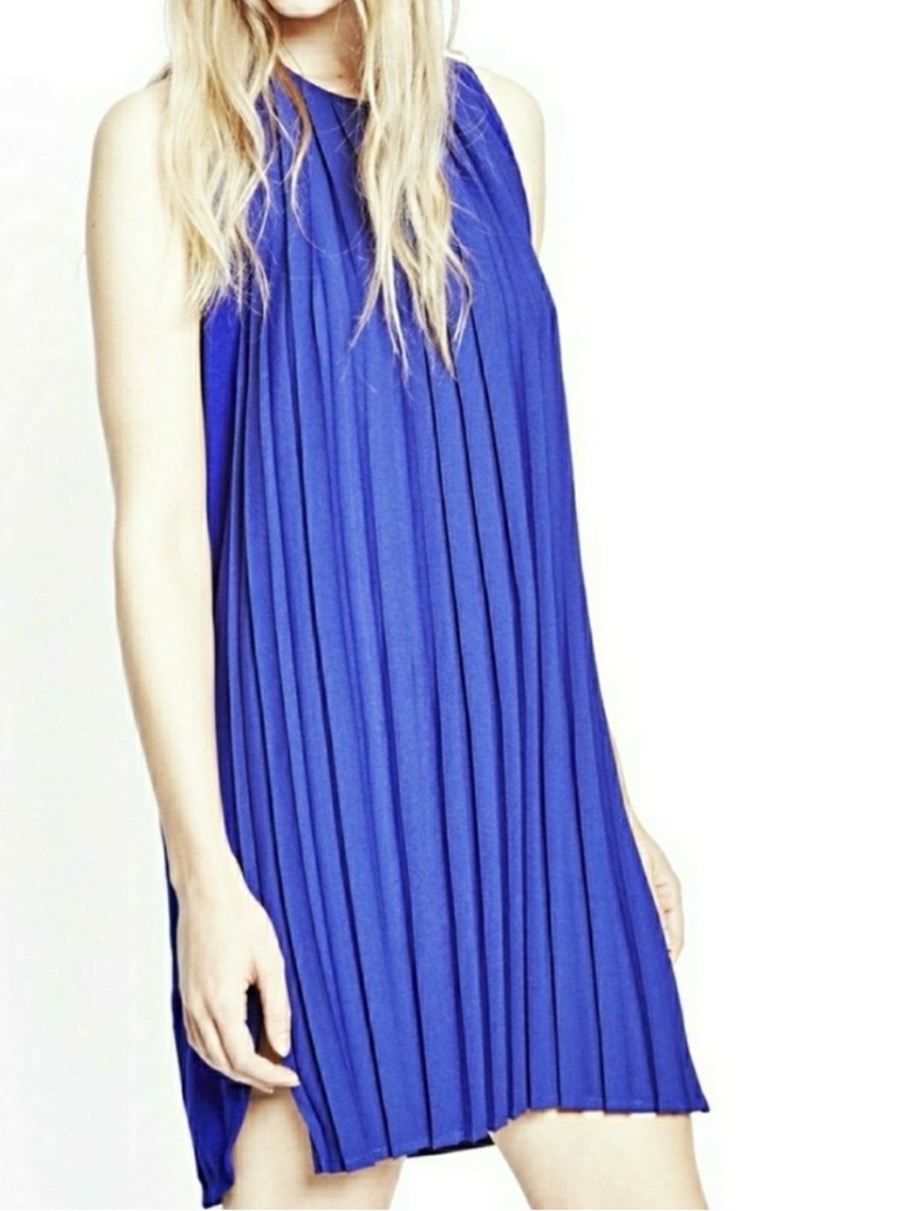 French Connection Polly Sleeveless Pleated Dress